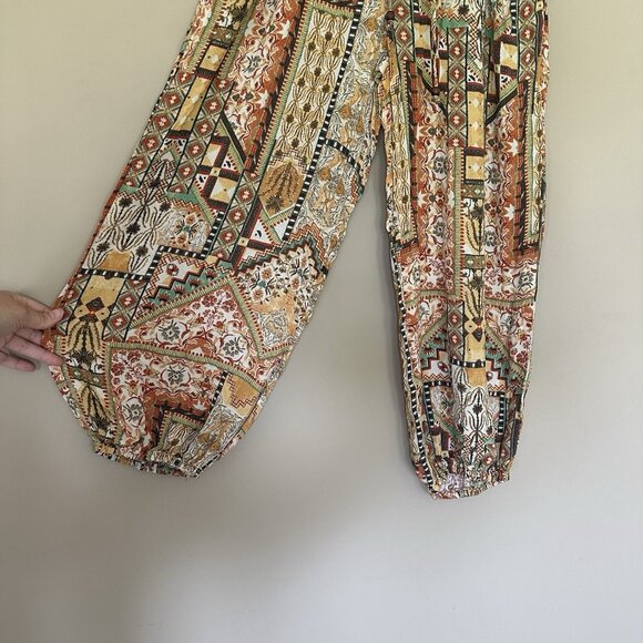Rachel Zoe Harem Pants Pockets Women L Boho Hippie Pull On Elastic Fall Autumn - Picture 4 of 7
